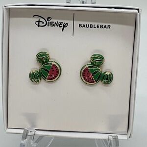 Baublebar Mickey Mouse Watermelon Stud Earrings Disney New In Gift Box